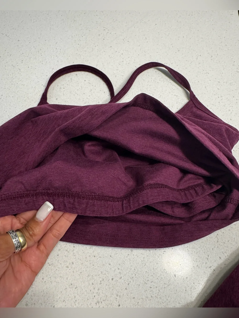 Plum Ribbed High-Waist Leggings with Matching Crop Tank